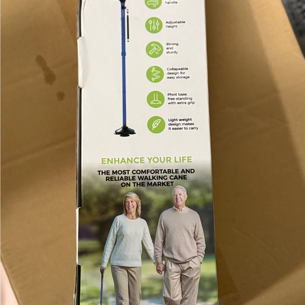 Blue Walking Cane with Ergonomic Handle - Picture 5 of 5